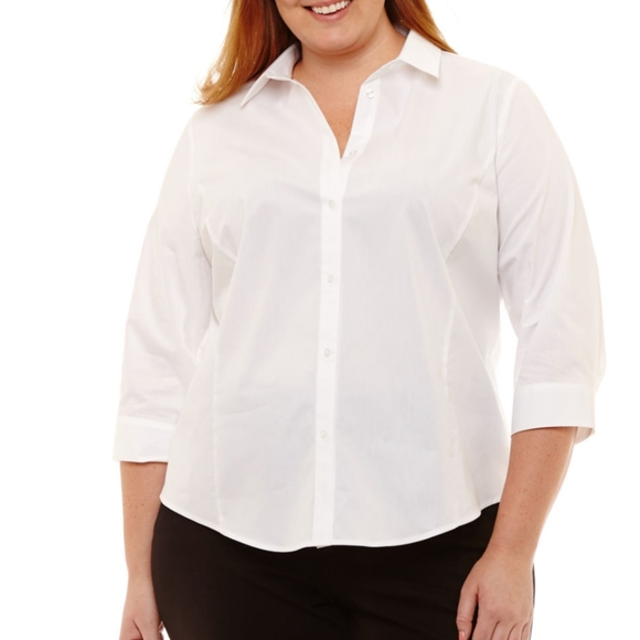 Liz Claiborne Xl Tailored White Dress 